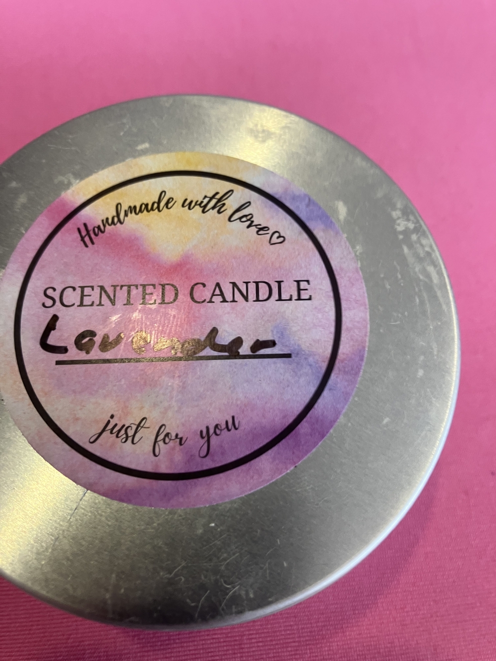 Lavender Scented Candle Tin - Handmade